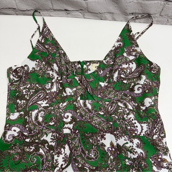 L'AGENCE Green Paisley Cutout Spaghetti-Strap Maxi Dress Sz 8 - Picture 13 of 13
